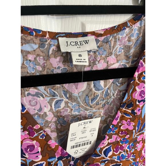 NWT J. Crew Women 8 Flutter Sleeve Tiered Midi Dress Floral Whimsical Cottage - Picture 8 of 13